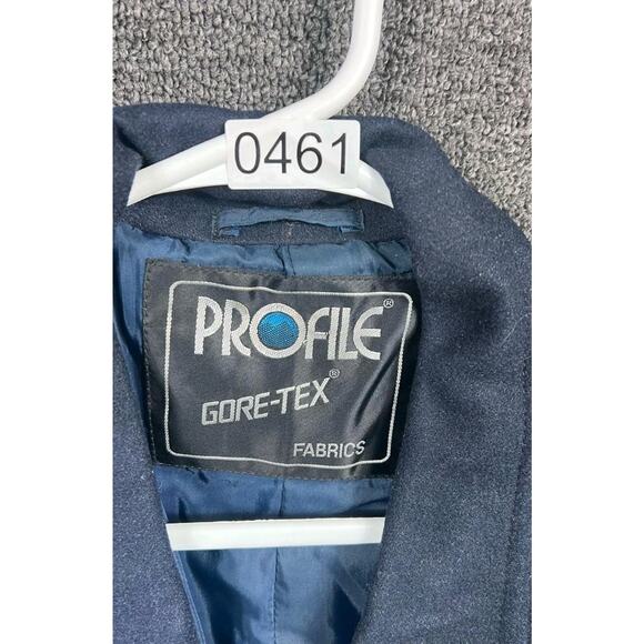 Profile Coat Womens Large Navy Gore-Tex Double Breasted Raglan Waterproof Lined - Picture 3 of 8